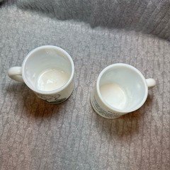 Vintage Milk Glass Coffee Mug Set Greatest Mom & Dad Caricature Design