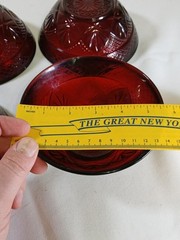 ANTIQUE RUBYRED BY CRISTAL D’ ARQUES/DURAND FRANCE GLASS, SET OF 4 SALAD BOWLS