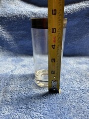 VTG Set of 4 Silver Colored Rim High Ball Tumbler Glasses