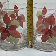 Vtg Block Spal Poinsettias Portugal Bar Glasses Set Of 4 By Mary Lou Goertzen