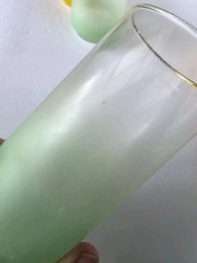 Vintage Libbey Frosted Ombre Drinking Glasses Set of 5 MCM Gold Rim Tumblers