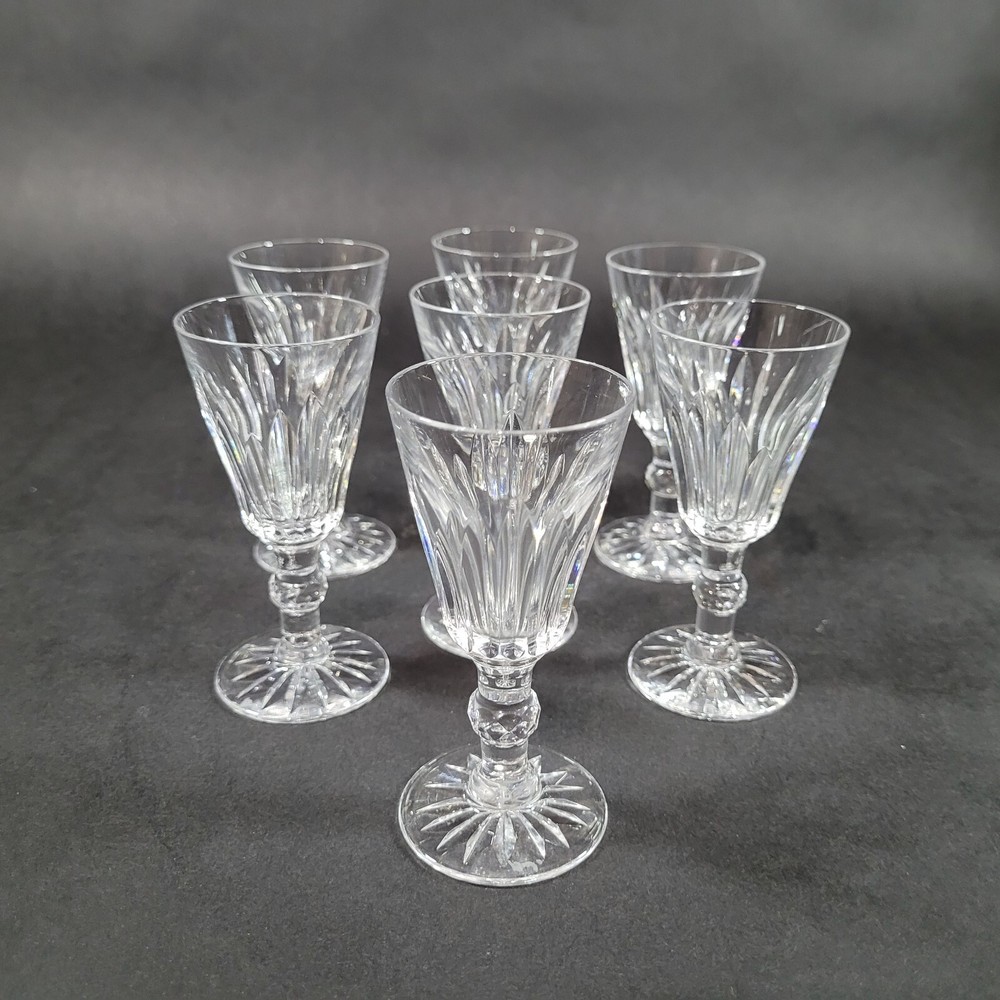 Kosta Boda Pyramid Crystal Cordial/Wine Tasting Glass 4″ Lot of 7 Signed