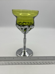 Stemmed Farber Bros Krome Kraft Cambridge Glasses Amethyst Green Amber Set of 4