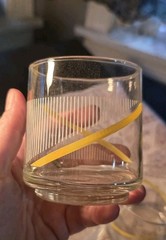 Set Of 4 Vintage MCM Georges Briard Crisa Yellow White Design Glasses