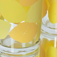 VTG Libbey Lemon Yellow Glass Tumblers Set of 4 Large 16oz Iced Tea Glasses 6.5″