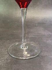 (2) Assorted Deep Ruby Red Wine Glasses. See Description.