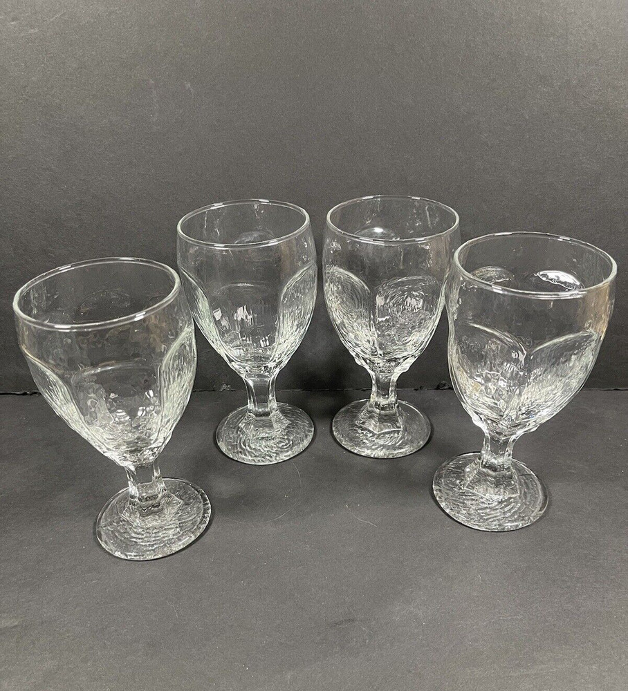 4x Embossed Sundae Glass 7×4 Soda Fountain Dimple Milkshake Parfait Cocktail Cup