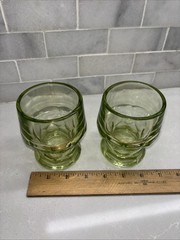 Vintage Viking Green Georgian Tumbler Glass Honeycomb 4.”