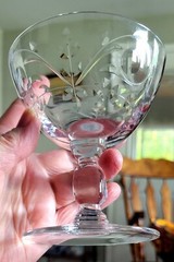 6 Heisey Cabochon Debutante 1066 Cut Crystal Stemmed 6oz Champagne Glasses 1950s