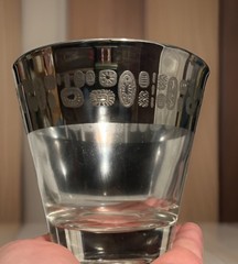 Vintage Canonsburg Temporama Atomic Silver Band MCMOld-Fashioned Lowball Glasses