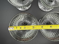 Vintage Libbey Radiant Water/Wine Goblets 4 Diamond/Vertical Cut Stem Glass Set