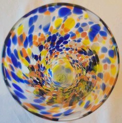 Hand Blown Confetti Art Glass Footed Drinkware Tumbler 1 Source