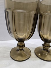 Vintage Set Of (3) LIBBEY DURATUFF GIBRALTAR In Mocha Brown Color Goblets- 16…