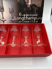 Set Of 6 Vintage Cristal D’Argues Longchamp Crystal Glasses No. 3 RARE