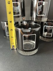 Whiskey Tumbler Low Ball Glass With Fox Motif Textured Weighted Base