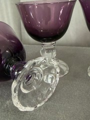 Fostoria American Lady Amythest Cocktail Liquor 3 5/8″ Tall Glasses