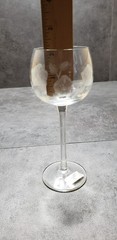 Vintage Wine Goblets Etched Flowers Hand Blown Toscany