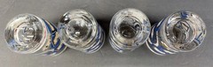 Blue Chip Stock Market Barware MCM Set 4 Rocks Glasses Georges Briard Style Rare