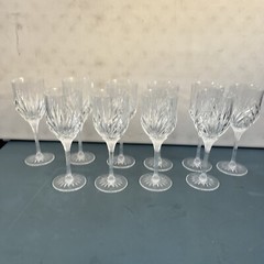 10 Cristal D’Arques-Durand MADRIGAL Water Goblet Glass Cut Fan 8.5” Clear Steam