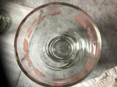 1 ~Vintage Pink Gooseberry Juice Glass 3.5″ MCM Retro RARE Coquette Fairycore