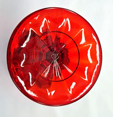 L.G. Wright by Fenton Double Wedding Ring Ruby Stemmed Glass Water Goblet 8oz