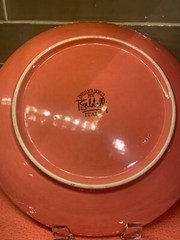 Vtg baldelli italia set of 5 coral/gray fish scale design mcm dish set