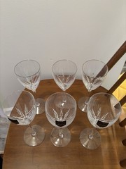 Lenox Crystal Firefight Platinum Wine Glasses Set of 6 NEW