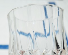 Pair (2) Longchamp by Cristal D’Arques-Durand GLASS DIAMOND PATTERN