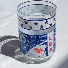 Vintage USA Apollo Stars Stripes Cocktail Drinking Glasses Barware Moon Lot Of 3