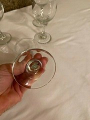 Set of 3 Stem Wine Glasses Clear 8″ Tall 2 1/4″ Diameter Opening
