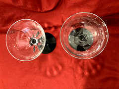 Morgantown Black Stem Tall Champagne Goblets Set of 2