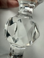 Vintage Bohemia Crystal Wine Goblets Faceted Claudia Set Of 2 Stemware 1970’s