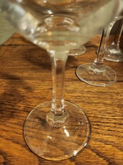 GOLD Trim Cellini Etched Blown Crystal Wine Glasses Set of 4