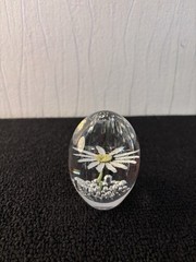 Daum France Crystal Flower Egg Paperweight Mod3