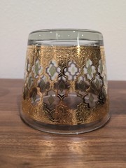 Vintage CULVER Valencia 22K Gold & Green Diamond Ice Bucket MCM
