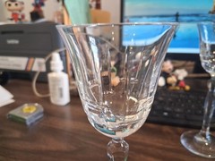 (SET OF 6 GLASSES) ELEGANT 3 oz WINE/CHAMPAGNE CRYSTAL CORDIAL W/ STEM, NO BOX