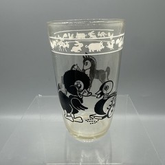 Vintage Kraft Swanky Swig Juice Glass Black Duck Rocking Horse Kids MCM 4″
