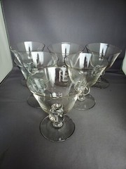 6 MCM SWEDISH SKRUF CRYSTAL CLEAR GULLI CHAMPAGNE TALL SHERBET 4 3/8″ TALL