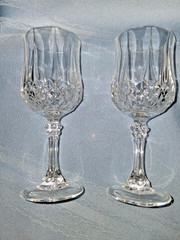 Longchamp Cristal D’arques France 24% Led Crystal Wine Glasses Set Four 6.5 «