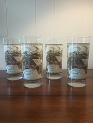 Vtg Set Of 4 Johnson Brothers Friendly Village 15 Oz Tea Glasses With Box