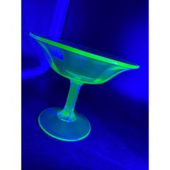 Vintage Green Depression Glass Sherbet Dessert Compote Dish