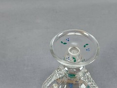 Bohemian Hand Enameled Grapes & Gold Beaded Glass Loving Cup Circa 1900