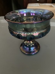 Vintage Indiana Iridescent Thumb Print Goblet