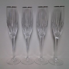 Mikasa ARCTIC LIGHTS (PLATINUM) Champagne Flutes SET OF FOUR More Items Here