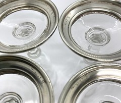Vintage B-I sterling Silver Etched Crystal Cordial Glasses 4 Vodka shot