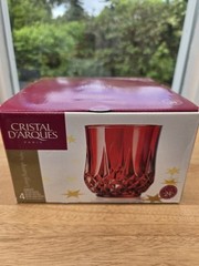 Cristal D’Arques Longchamp Ruby Vintage Set Crystal France Glasses Drinkware