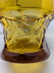 6 Anchor Hocking Glass Tumblers Georgian Honeycomb Vtg 4 1/4″ Amber 9 oz