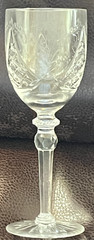 6 Rogaska Crystal Jasmine clear Water Goblet Glasses etched Floral 9″ tall