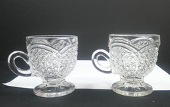 Austrian, #200, Indiana Tumbler & Goblet, 2-Ftd Cups, EAPG, c 1898, USA, VgCd