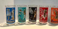 Libbey Set of 5 Vintage International Cities of The World Highball 5.6″ Glasses